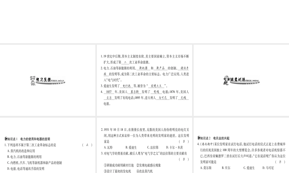 （广西专用）九年级历史上册 第5单元 第二次工业革命 第19课 人类进入电气时代课件 岳麓版-岳麓版初中九年级上册历史课件