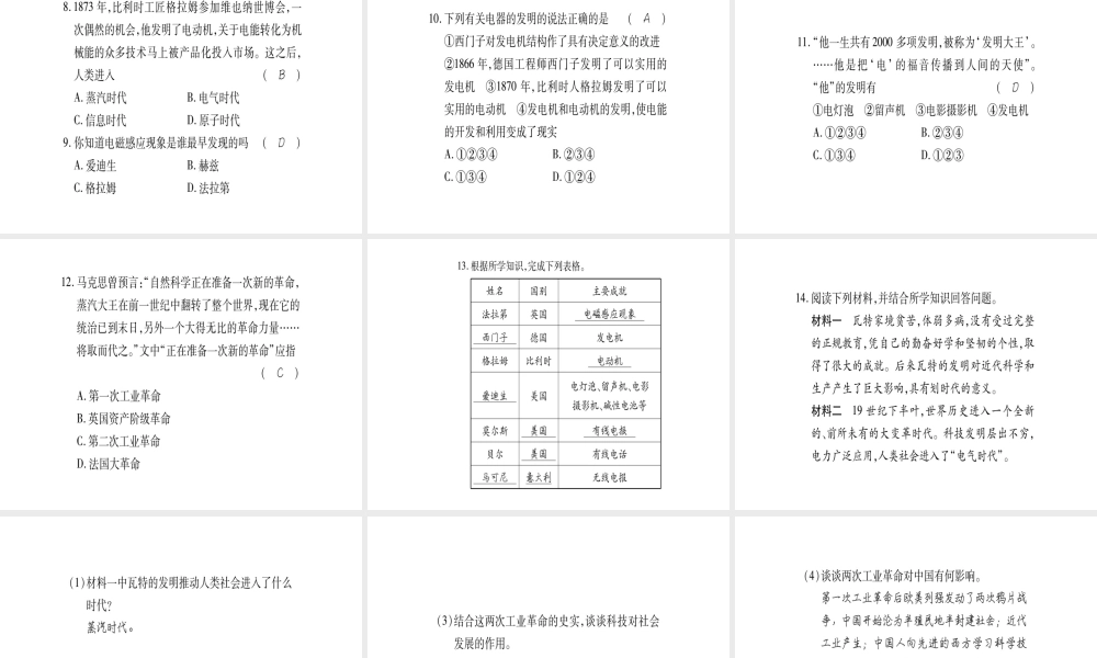 （广西专用）九年级历史上册 第5单元 第二次工业革命 第19课 人类进入电气时代课件 岳麓版-岳麓版初中九年级上册历史课件