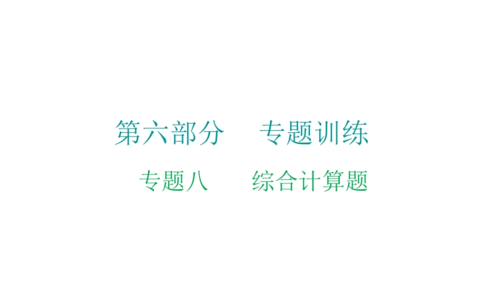 （广东地区）中考化学 第六部分 专题训练 专题八 综合计算题复习课件 新人教版-新人教版初中九年级全册化学课件
