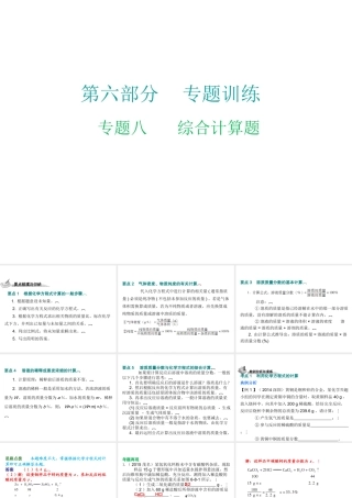 （广东地区）中考化学 第六部分 专题训练 专题八 综合计算题复习课件 新人教版-新人教版初中九年级全册化学课件