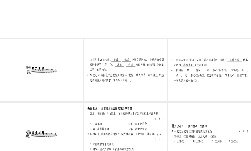 （广西专用）九年级历史上册 第6单元 第一次世界大战 第22课 欧洲两大军事集团的形成课件 岳麓版-岳麓版初中九年级上册历史课件