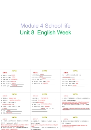 （广州沈阳通用）秋八年级英语上册 10分钟课堂 Module 4 Unit 8 English Week课件 牛津深圳版-牛津深圳版初中八年级上册英语课件