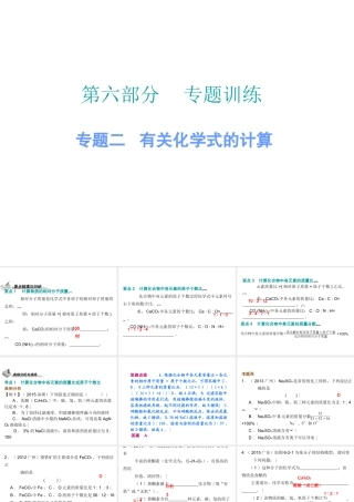 （广东地区）中考化学 第六部分 专题训练 专题二 有关化学式的计算复习课件 新人教版-新人教版初中九年级全册化学课件
