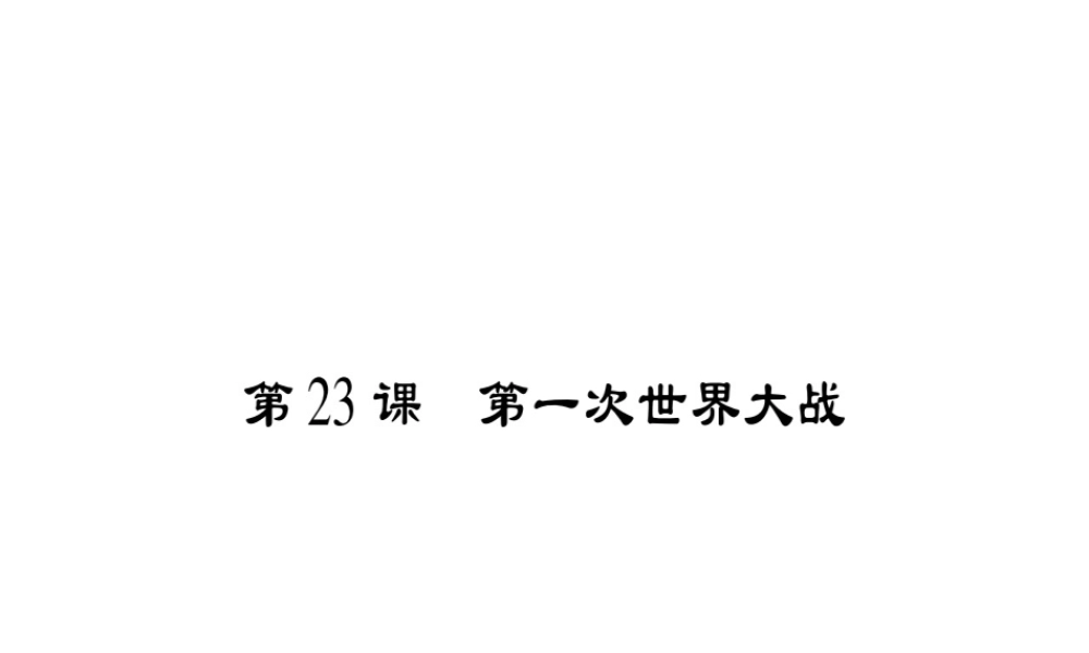 （广西专用）九年级历史上册 第6单元 第一次世界大战 第23课 第一次世界大战课件 岳麓版-岳麓版初中九年级上册历史课件