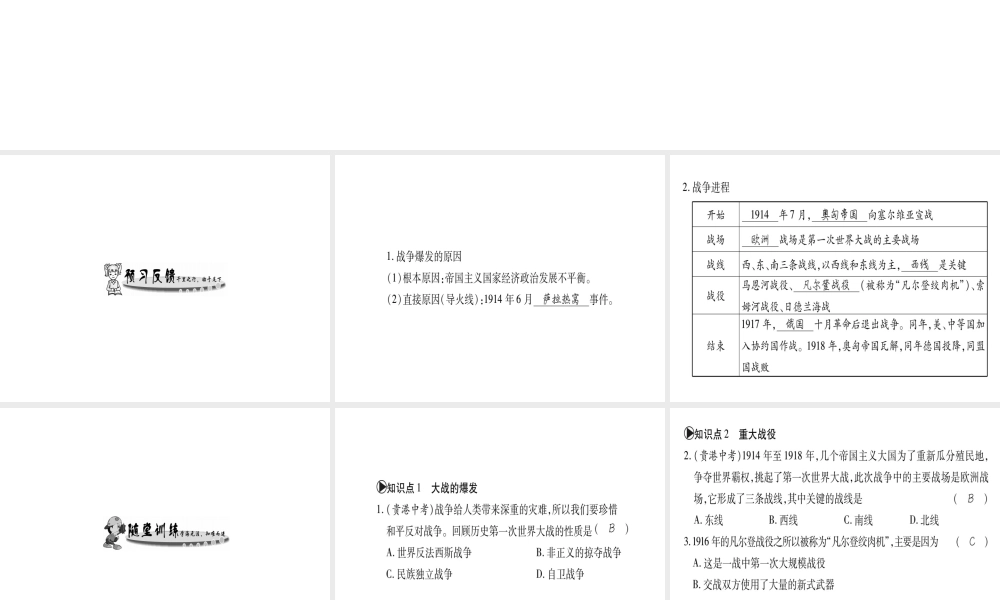 （广西专用）九年级历史上册 第6单元 第一次世界大战 第23课 第一次世界大战课件 岳麓版-岳麓版初中九年级上册历史课件
