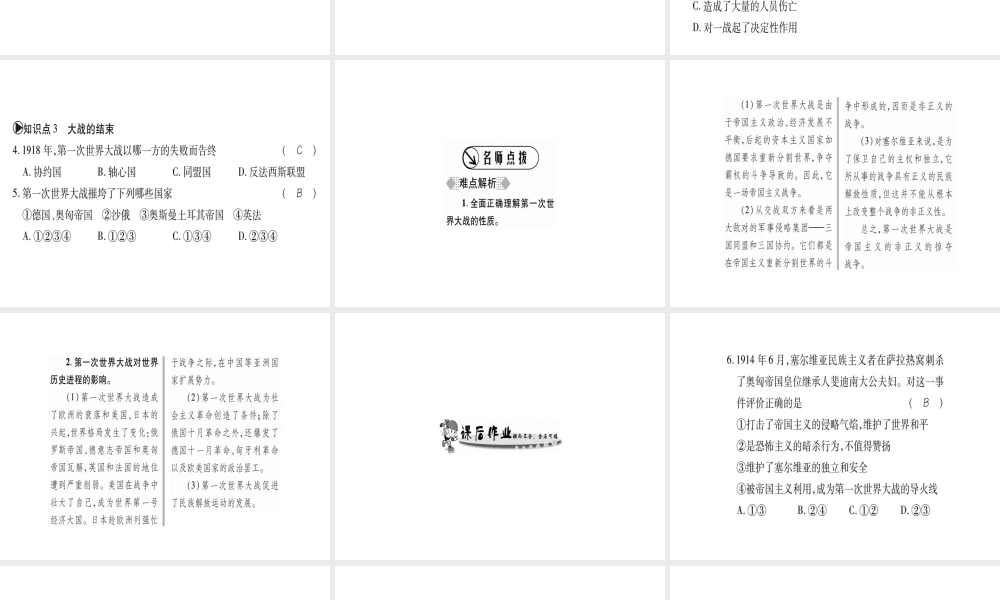 （广西专用）九年级历史上册 第6单元 第一次世界大战 第23课 第一次世界大战课件 岳麓版-岳麓版初中九年级上册历史课件
