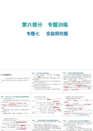 （广东地区）中考化学 第六部分 专题训练 专题七 实验探究题复习课件 新人教版-新人教版初中九年级全册化学课件