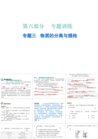 （广东地区）中考化学 第六部分 专题训练 专题三 物质的分离与提纯复习课件 新人教版-新人教版初中九年级全册化学课件