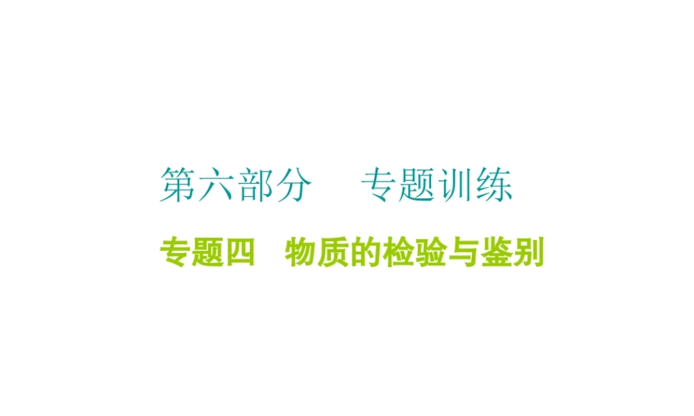 （广东地区）中考化学 第六部分 专题训练 专题四 物质的检验与鉴别复习课件 新人教版-新人教版初中九年级全册化学课件