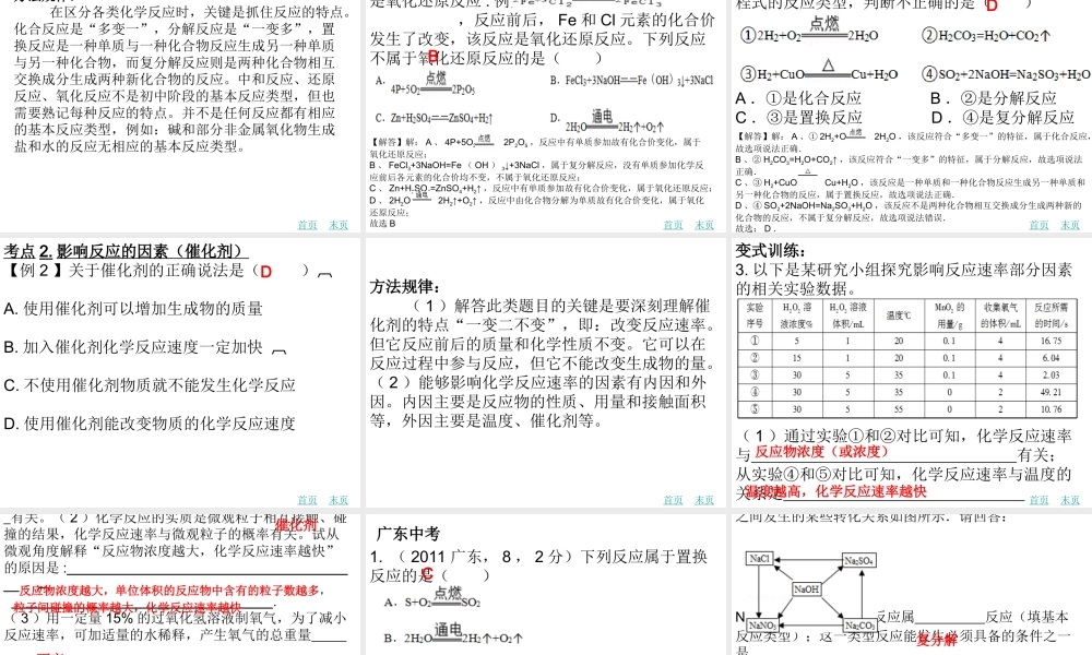 （广东地区）中考化学 第六章 认识几类化学反应复习课件 新人教版-新人教版初中九年级全册化学课件
