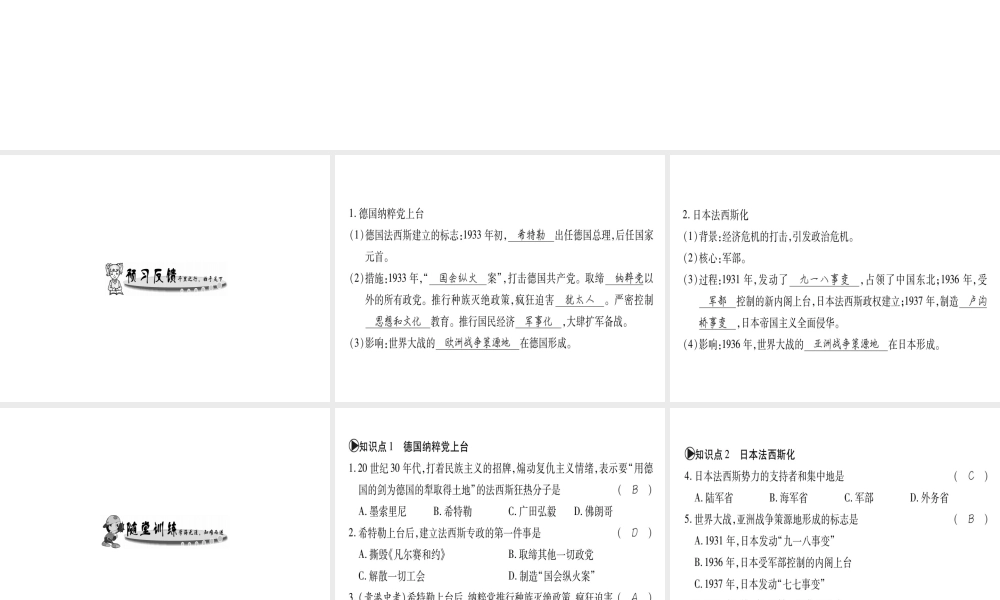 （广西专用）九年级历史下册 第5课 德、意、日的法西斯化课件 岳麓版-岳麓版初中九年级下册历史课件