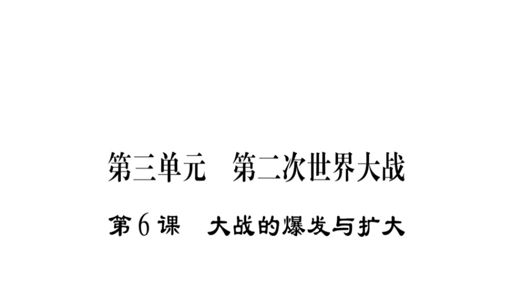 （广西专用）九年级历史下册 第6课 大战的爆发与扩大课件 岳麓版-岳麓版初中九年级下册历史课件