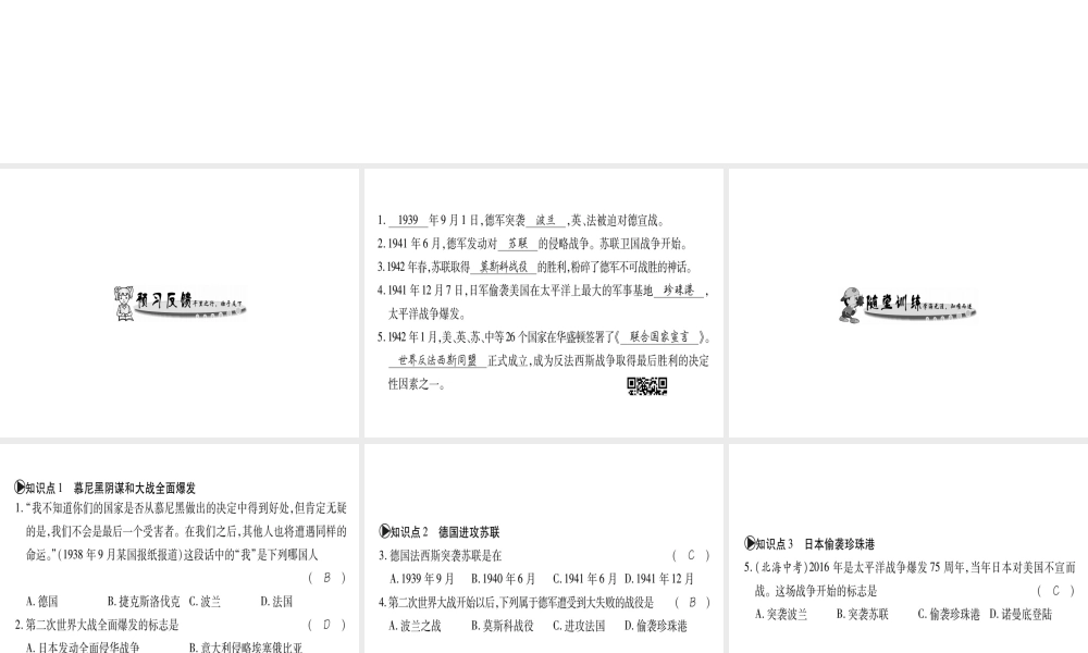 （广西专用）九年级历史下册 第6课 大战的爆发与扩大课件 岳麓版-岳麓版初中九年级下册历史课件