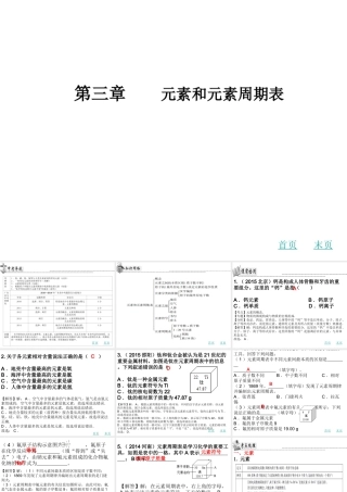 （广东地区）中考化学 第三章 元素和元素周期表复习课件 新人教版-新人教版初中九年级全册化学课件