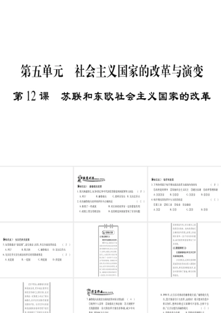 （广西专用）九年级历史下册 第12课 苏联和东欧社会主义国家的改革课件 岳麓版-岳麓版初中九年级下册历史课件