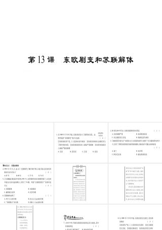 （广西专用）九年级历史下册 第13课 东欧剧变和苏联解体课件 岳麓版-岳麓版初中九年级下册历史课件