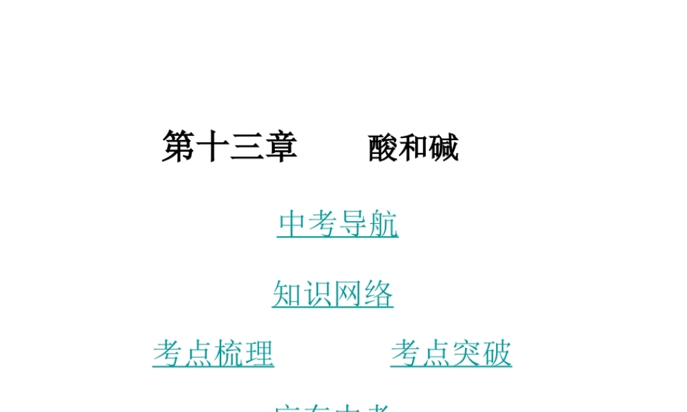 （广东地区）中考化学 第十三章 酸和碱复习课件 新人教版-新人教版初中九年级全册化学课件
