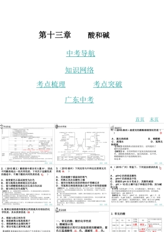 （广东地区）中考化学 第十三章 酸和碱复习课件 新人教版-新人教版初中九年级全册化学课件