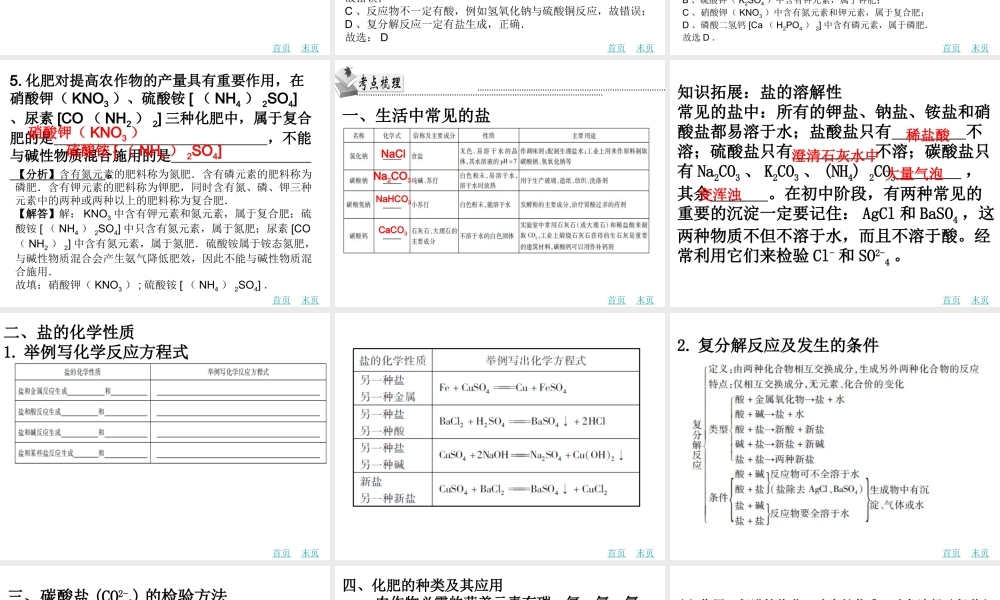 （广东地区）中考化学 第十四章 盐和化肥复习课件 新人教版-新人教版初中九年级全册化学课件