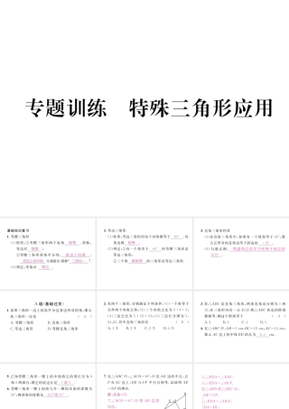 （成都专版）春八年级数学下册 专题训练 特殊三角形应用作业课件 （新版）北师大版-（新版）北师大版初中八年级下册数学课件