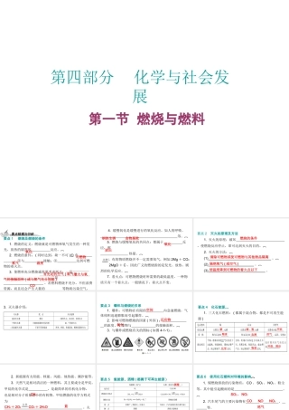 （广东地区）中考化学 第四部分 化学与社会发展 第一节 燃烧与燃料复习课件 新人教版-新人教版初中九年级全册化学课件
