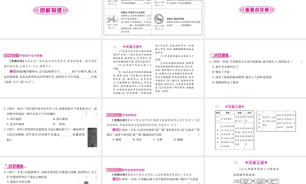 （广西北部湾专版）中考物理总复习 第1篇 教材系统 第2讲 声现象课件-人教版初中九年级全册物理课件