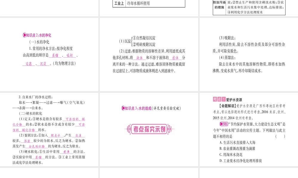 （广西专版）春中考化学 第一部分 教材系统复习 第4章 生命之源—水课件 科粤版-人教版初中九年级全册化学课件