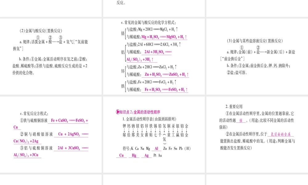 （广西专版）春中考化学 第一部分 教材系统复习 第6章 金属课件 科粤版-人教版初中九年级全册化学课件