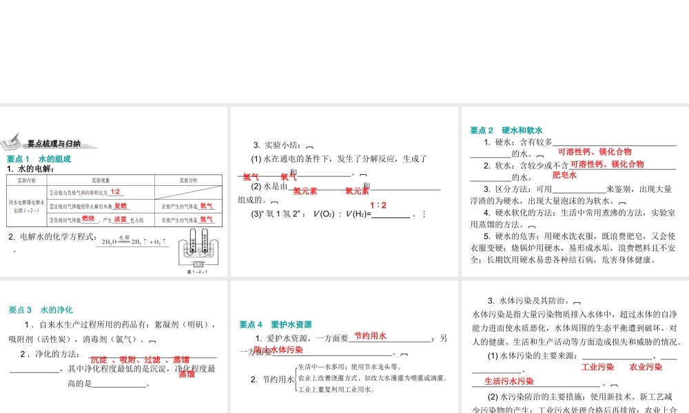 （广东地区）中考化学 第一部分 身边的化学物质 第二节 自然界的水复习课件2 新人教版-新人教版初中九年级全册化学课件