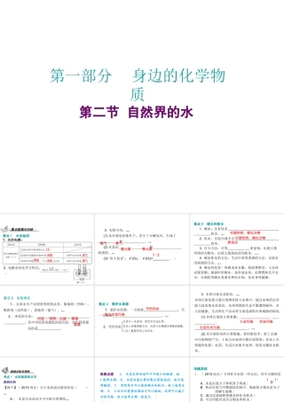 （广东地区）中考化学 第一部分 身边的化学物质 第二节 自然界的水复习课件2 新人教版-新人教版初中九年级全册化学课件