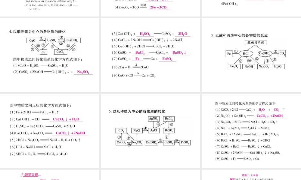 （广西专版）春中考化学 重点2 物质推断课件 鲁教版-鲁教版初中九年级全册化学课件