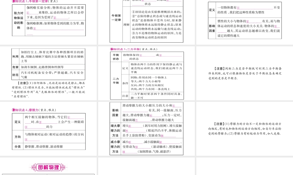 （广西北部湾专版）中考物理总复习 第1篇 教材系统 第8讲 运动和力课件-人教版初中九年级全册物理课件