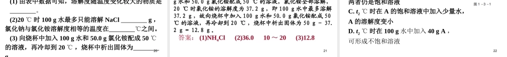 （广东地区）中考化学 第一部分 身边的化学物质 第三节 溶液复习课件1 新人教版-新人教版初中九年级全册化学课件
