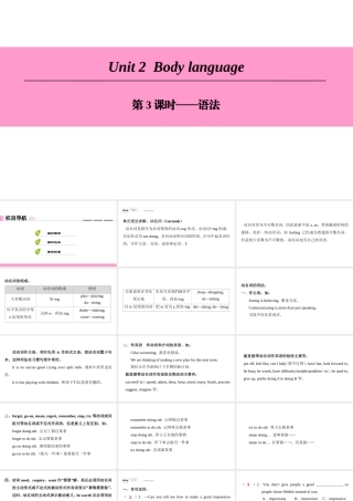 （广州沈阳通用）八年级英语下册 Unit 2 Body language（第3课时）语法课件 牛津深圳版-牛津深圳版初中八年级下册英语课件