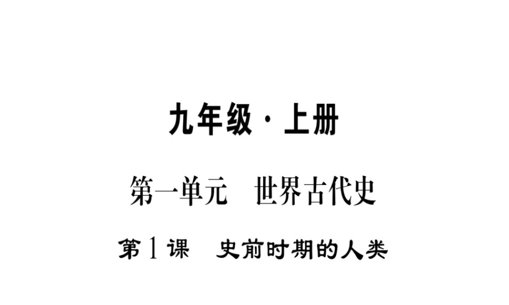（广西专用）九年级历史上册 第1单元 世界古代史 第1课 史前时期的人类课件 岳麓版-岳麓版初中九年级上册历史课件