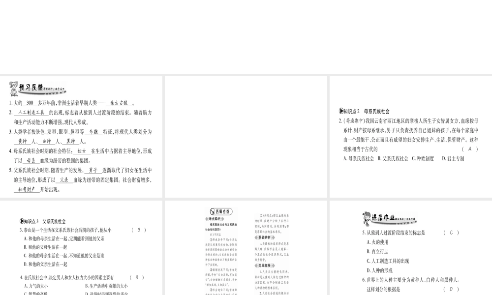 （广西专用）九年级历史上册 第1单元 世界古代史 第1课 史前时期的人类课件 岳麓版-岳麓版初中九年级上册历史课件