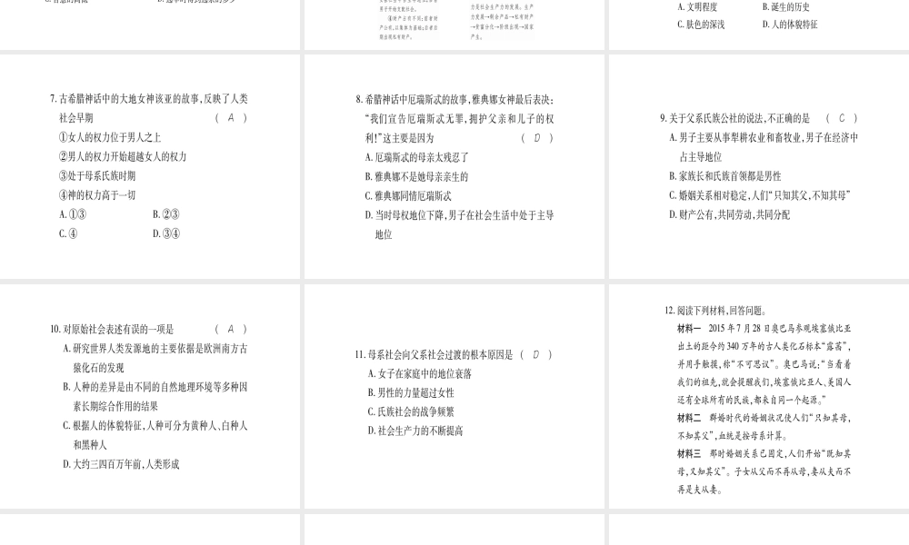 （广西专用）九年级历史上册 第1单元 世界古代史 第1课 史前时期的人类课件 岳麓版-岳麓版初中九年级上册历史课件