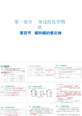 （广东地区）中考化学 第一部分 身边的化学物质 第四节 碳和碳的氧化物复习课件2 新人教版-新人教版初中九年级全册化学课件