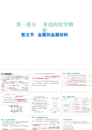 （广东地区）中考化学 第一部分 身边的化学物质 第五节 金属和金属材料复习课件 新人教版-新人教版初中九年级全册化学课件