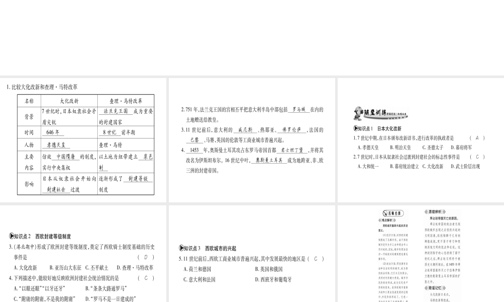 （广西专用）九年级历史上册 第1单元 世界古代史 第4课 中古亚欧文明课件 岳麓版-岳麓版初中九年级上册历史课件