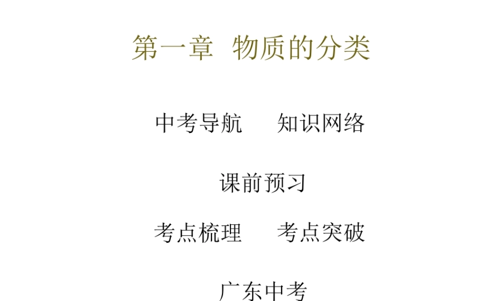 （广东地区）中考化学 第一章 物质的分类复习课件 新人教版-新人教版初中九年级全册化学课件