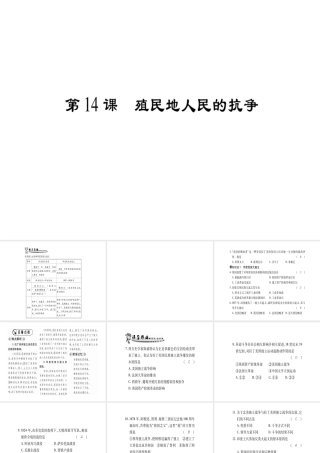 （广西专用）九年级历史上册 第3单元 殖民扩张与殖民地人民的战争 第14课 殖民地人民的战争课件 岳麓版-岳麓版初中九年级上册历史课件