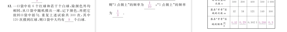 （成都专级数学下册 第6章 概率初步 2 频率的稳定性作业课件 （新版）北师大版-（新版）北师大级下册数学课件
