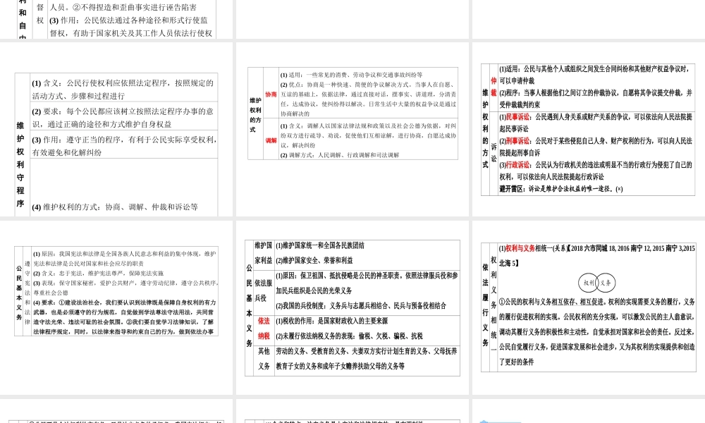 （广西专用）中考道德与法治一轮新优化复习 第二部分 权利与义务 考点5 权利与义务课件-人教版初中九年级全册政治课件