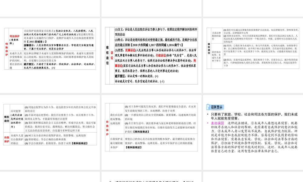 （广西专用）中考道德与法治一轮新优化复习 考点3 特殊保护 维权途径课件-人教版初中九年级全册政治课件