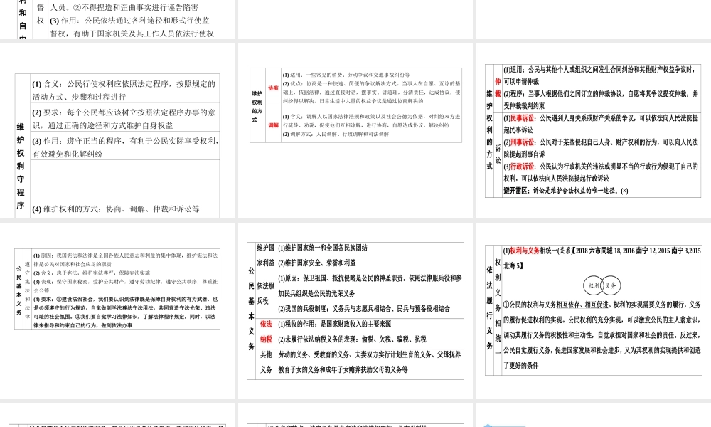 （广西专用）中考道德与法治一轮新优化复习 考点5 权利与义务课件-人教版初中九年级全册政治课件