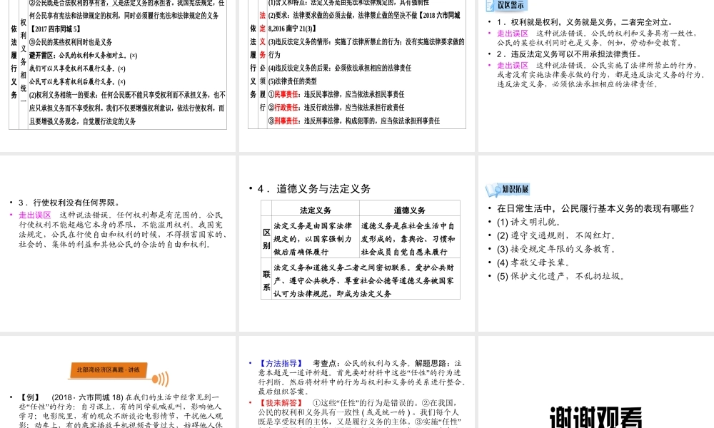 （广西专用）中考道德与法治一轮新优化复习 考点5 权利与义务课件-人教版初中九年级全册政治课件