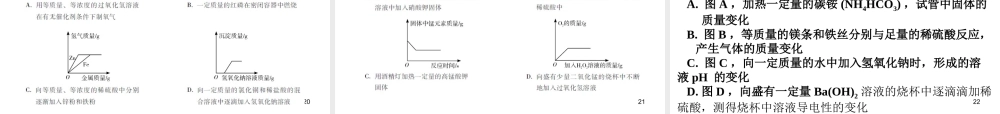 （广东地区）中考化学专题突破复习 第五部分 专题一 科学探究 第七节 图象坐标题课件 新人教版-新人教版初中九年级全册化学课件
