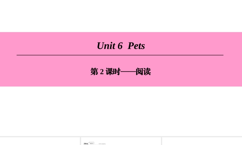 （广州沈阳通用）八年级英语下册 Unit 6 Pets（第2课时）阅读课件 牛津深圳版-牛津深圳版初中八年级下册英语课件