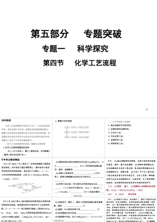 （广东地区）中考化学专题突破复习 第五部分 专题一 科学探究 第四节 化学工艺流程课件 新人教版-新人教版初中九年级全册化学课件
